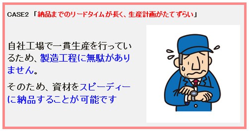 納品までが長い→自社工場で一貫して無駄なく生産