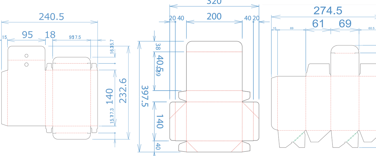箱の図面 イメージ