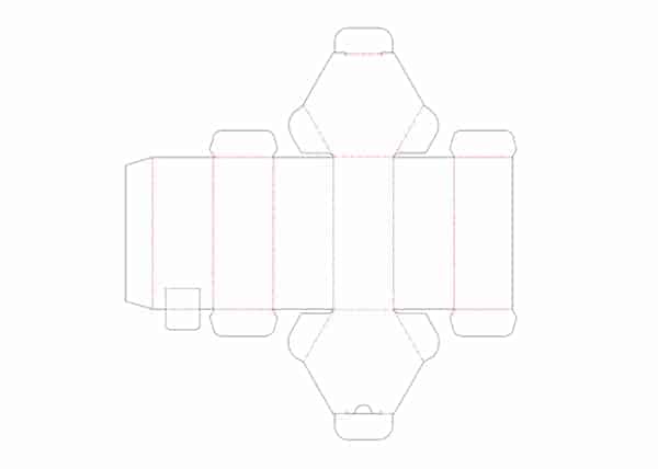 六角形型箱の展開図③